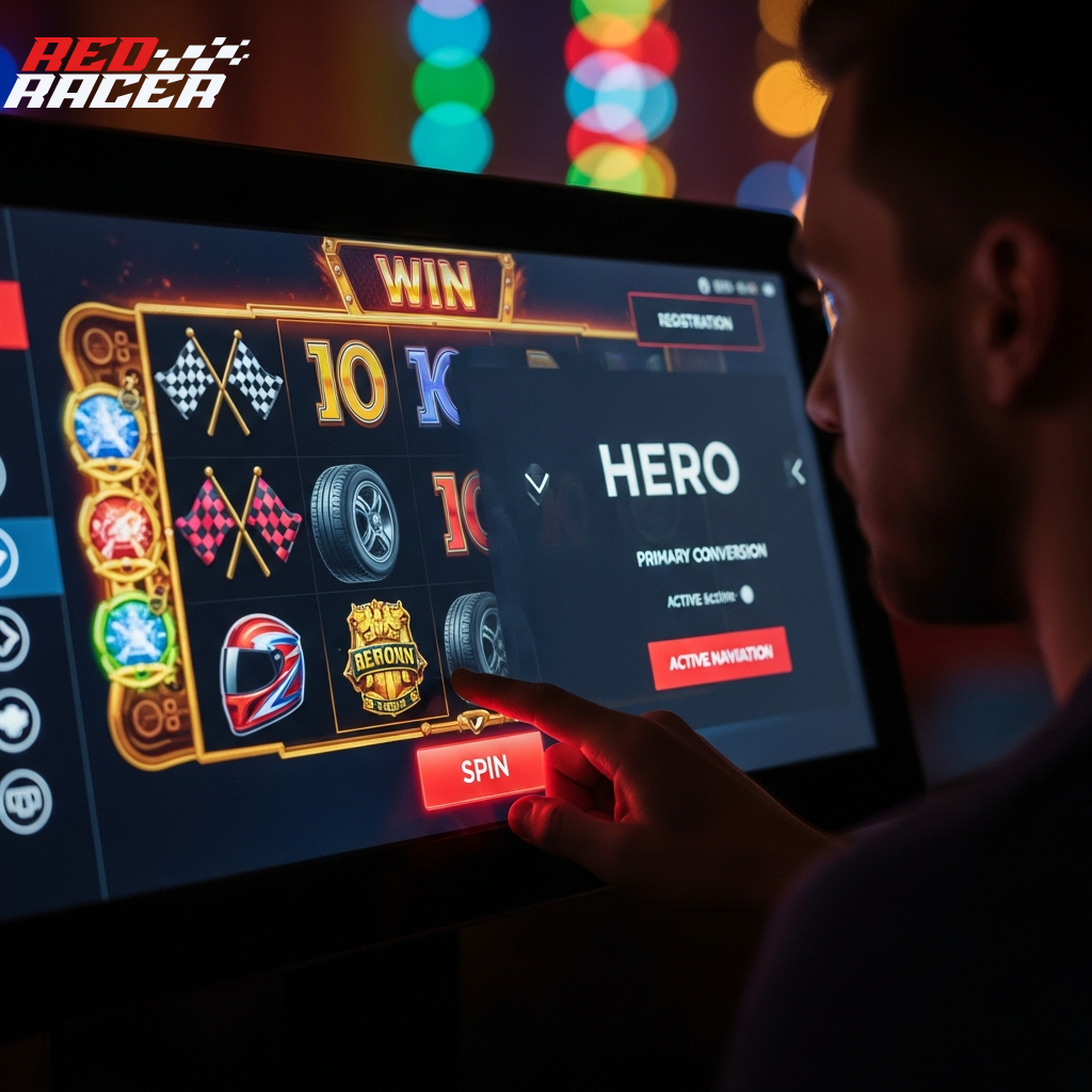 Renn-thematisierter Slot auf Tablet